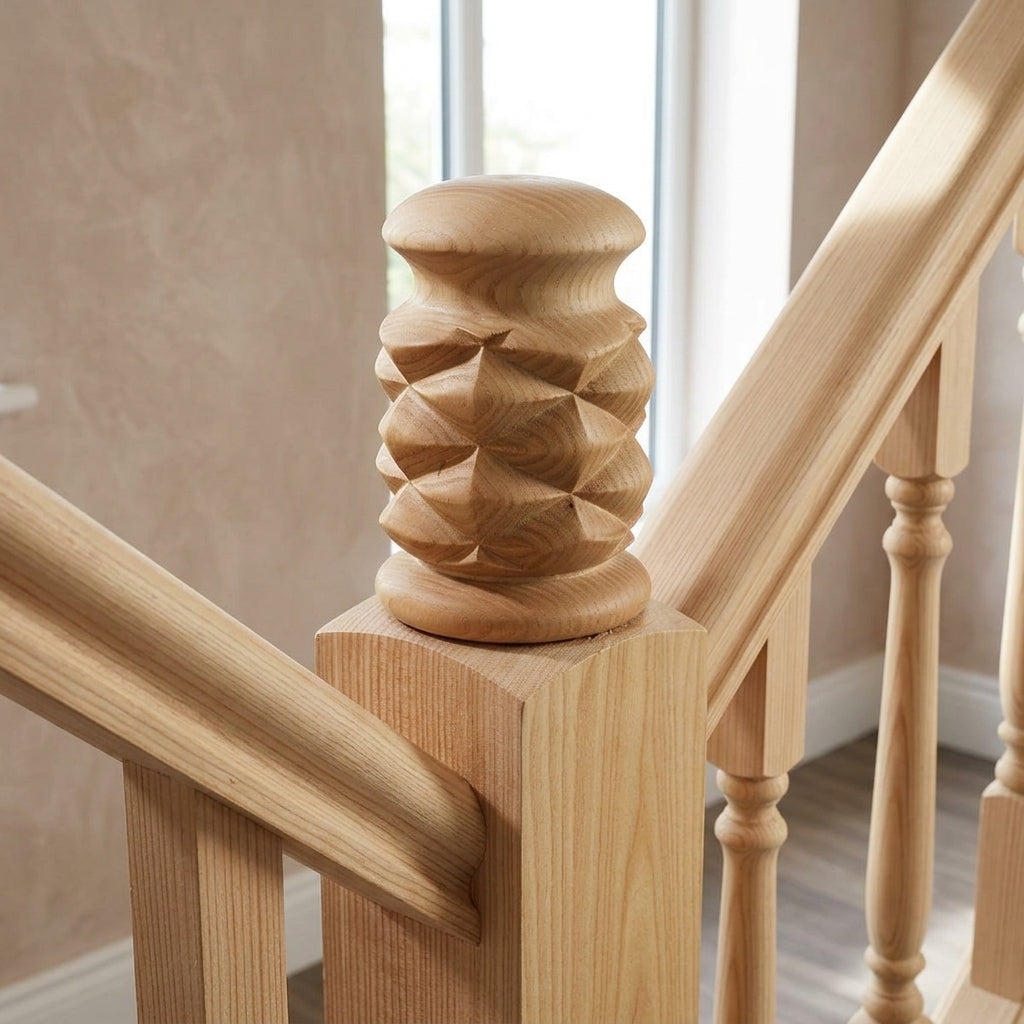 32mm Newel Cap Pineapple Design Unfinished