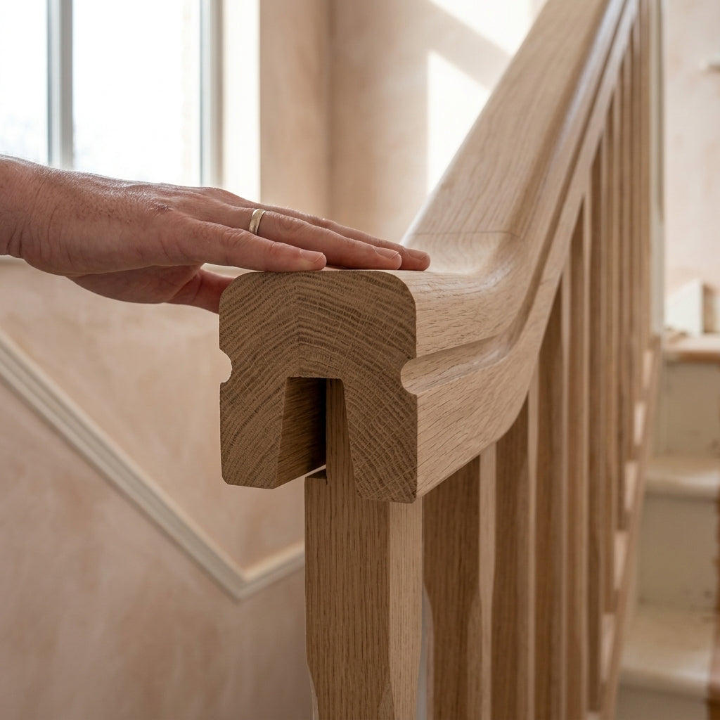 59mm x 59mm Solid Oak Handrail with 41mm Groove - 1800mm (view 2)
