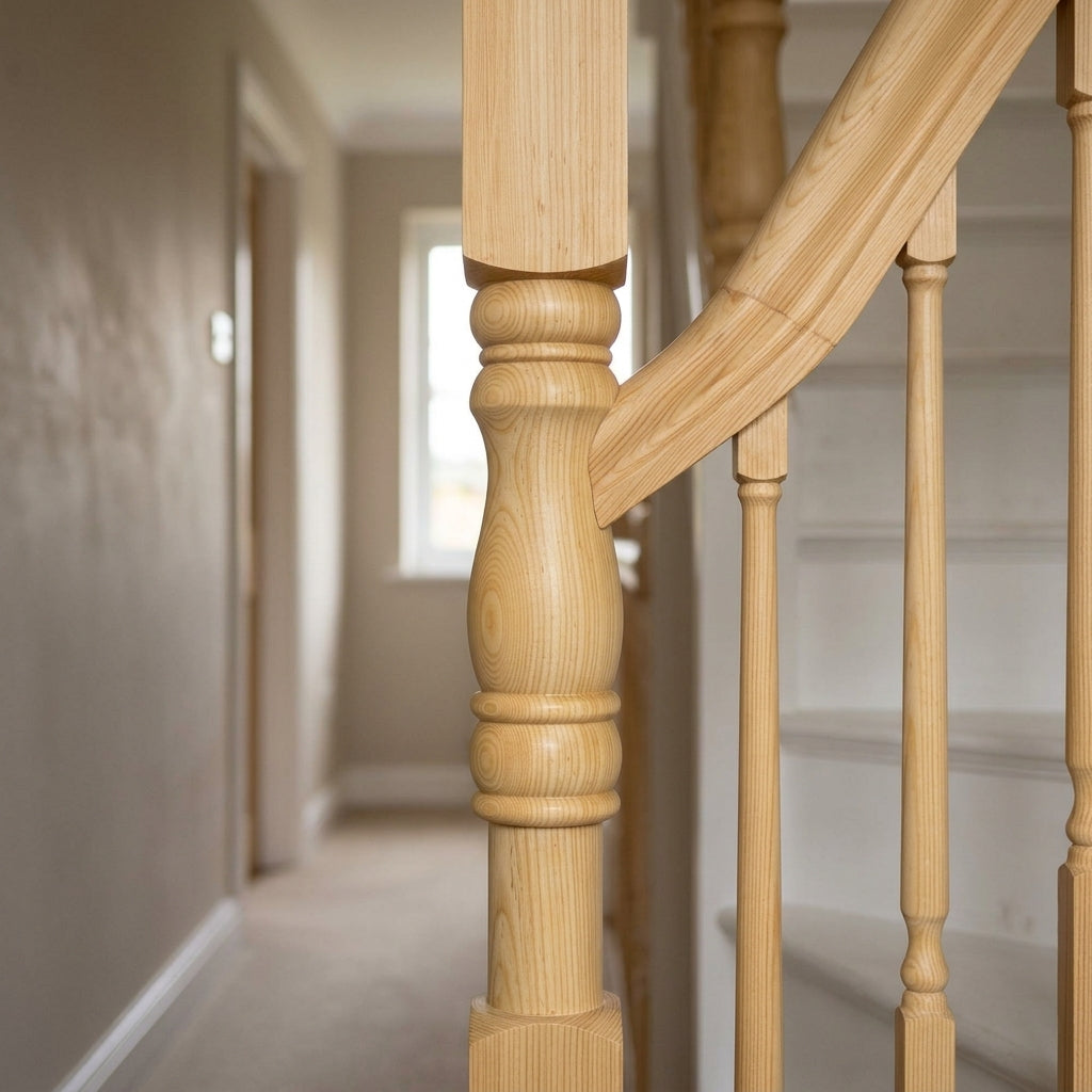 90mm Durham Newel Post – Pine or Oak (view 2)