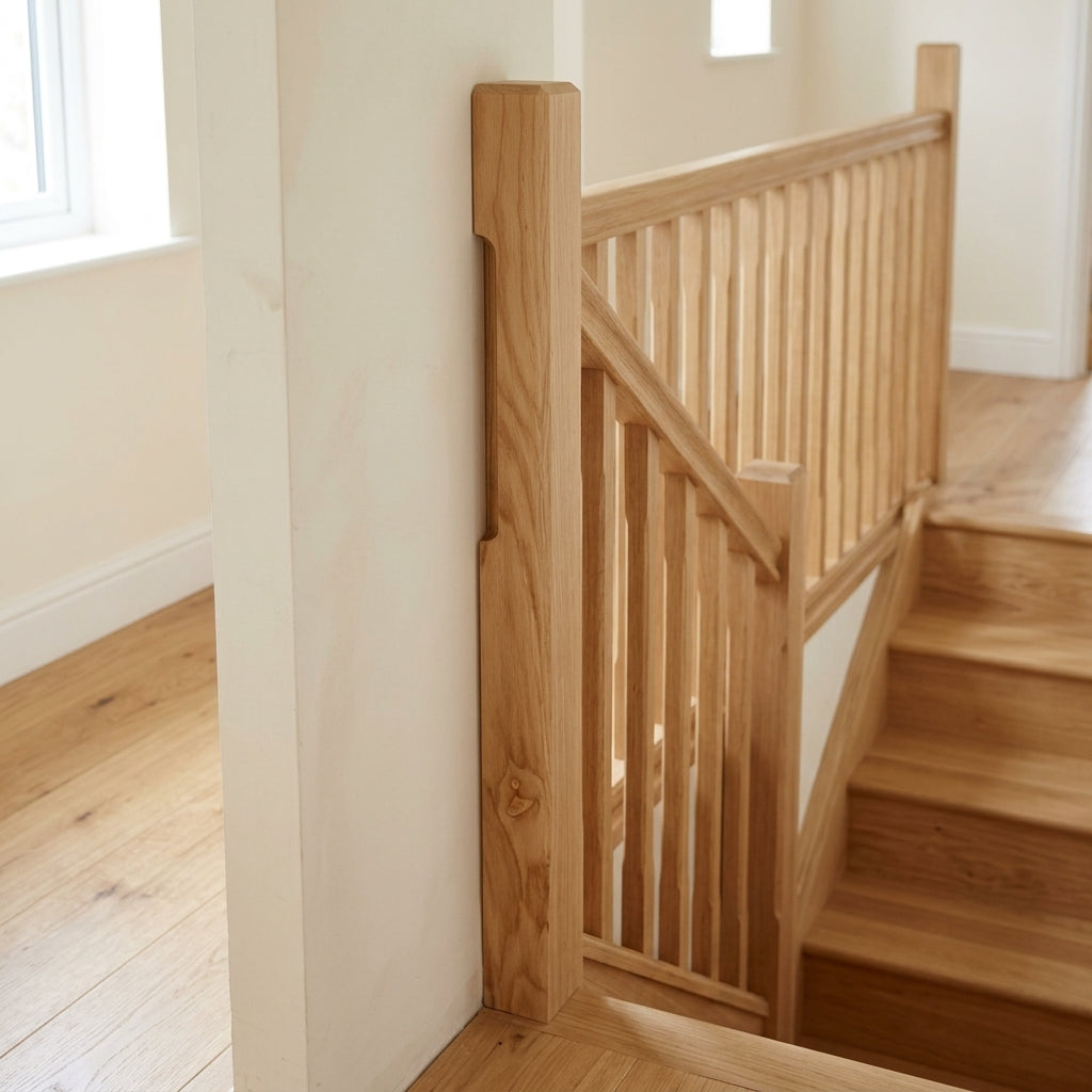 Half 210mm Chamfered Newel Post Oak