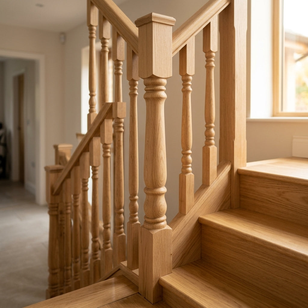 90mm Newel Post Oak Square Turned