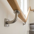 Heavy Duty Wall Mounted Handrail Brackets - Brushed Steel