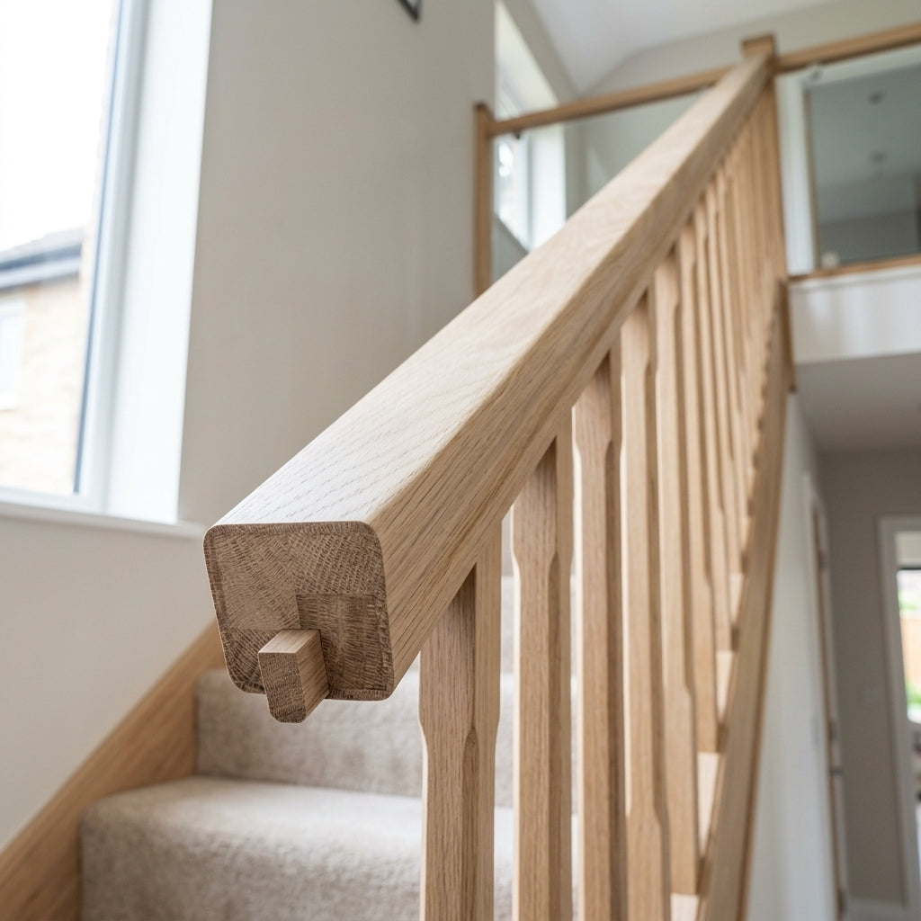 60 x 50mm Handrail Engineered Oak Grooved