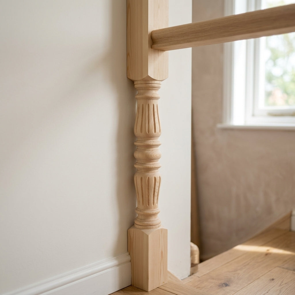 140mm x 1500mm Half Newel Post - Pine (view 2)