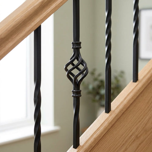 1118mm Black Metal Staircase Spindle 13mm Diameter (view 2)