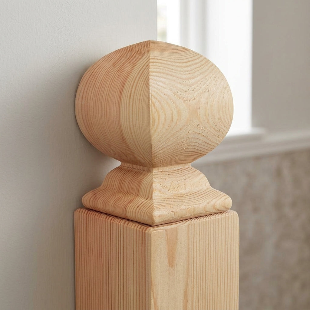 Half Kielder Square Newel Cap 32mm Dowel Unfinished (view 2)