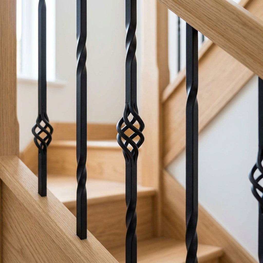 1118mm Black Metal Staircase Spindle 13mm Diameter (view 2)