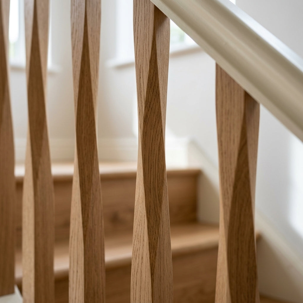 41x41mm Twist Stair Spindle Oak or Pine (view 2)