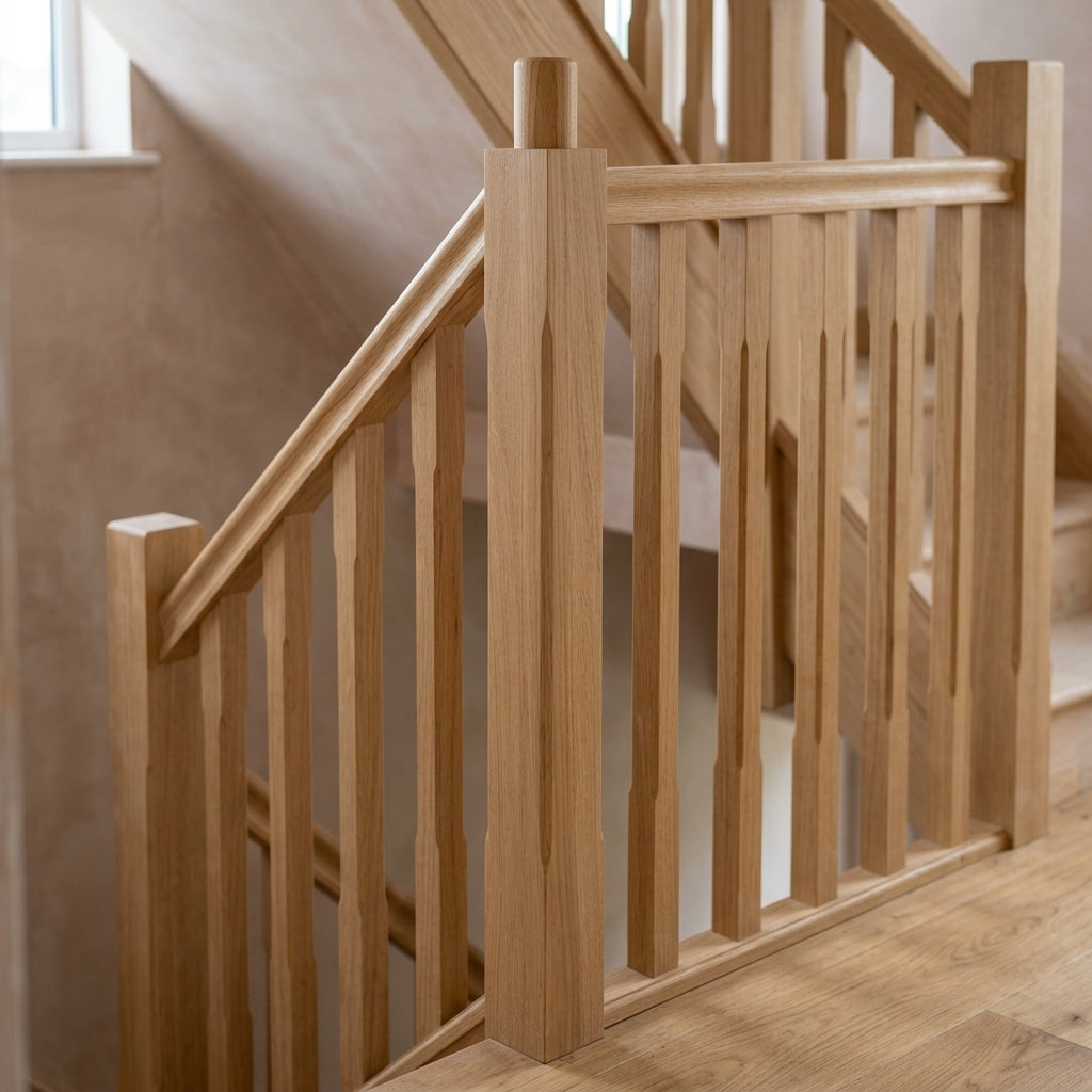 90mm Plain Square Newel Post Oak/Pine – 205 Peg