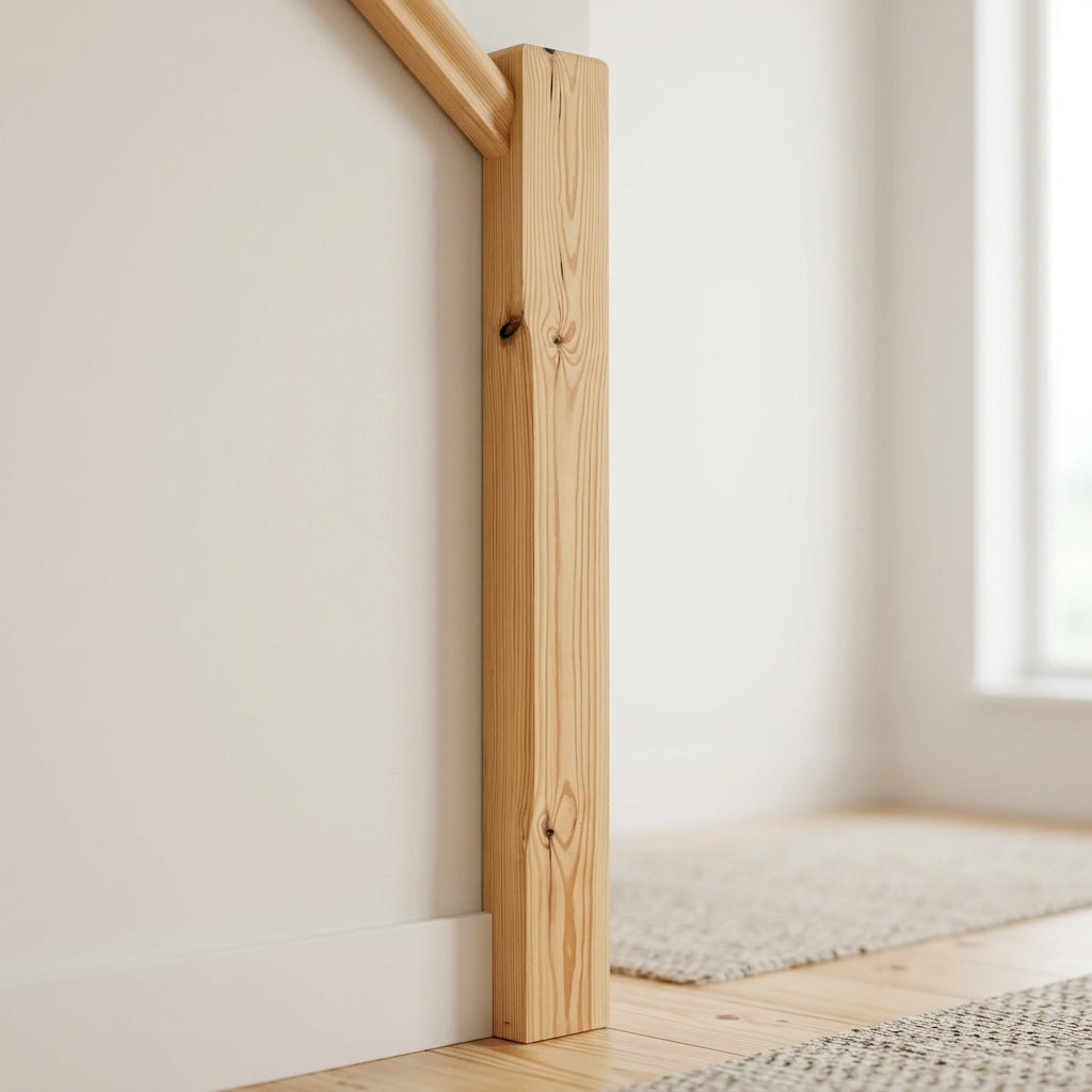115mm x 1500mm Half Newel Pine with Knots (view 2)