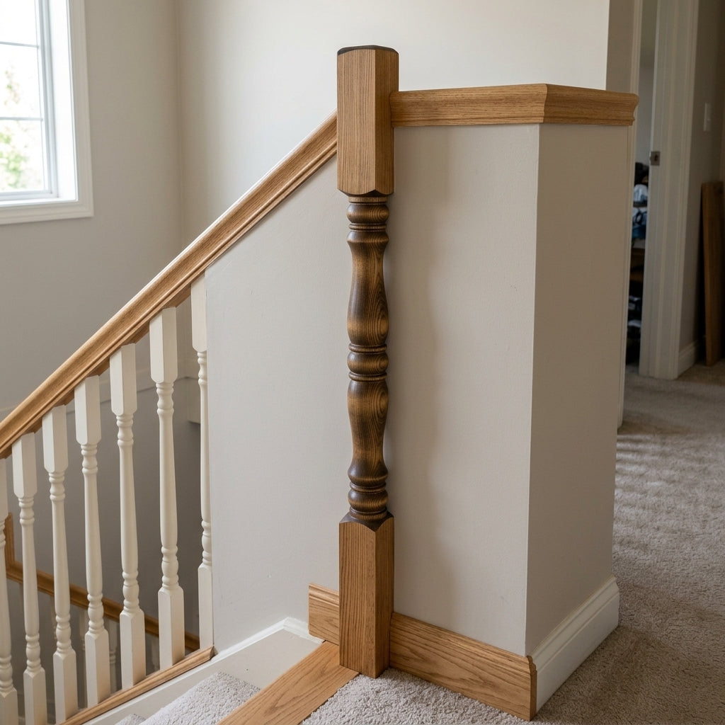 90mm Half Newel Post Pine or Oak