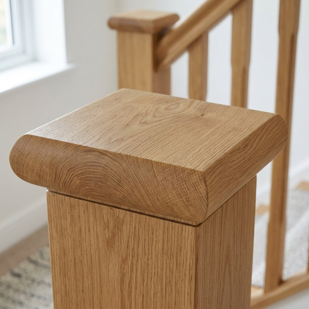 Flat Newel Cap 90mm x 90mm Unfinished Timber (view 2)