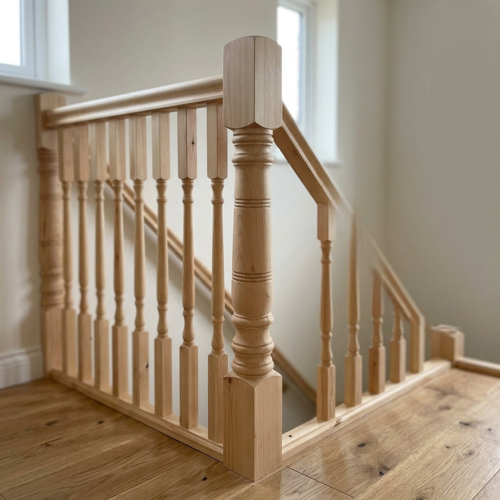 140mm x 1500mm Pine Gibside Half Stair Part