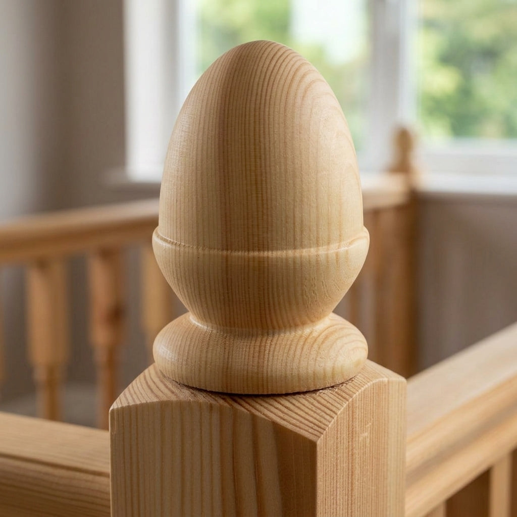 32mm Turned Newel Cap Unfinished (view 2)