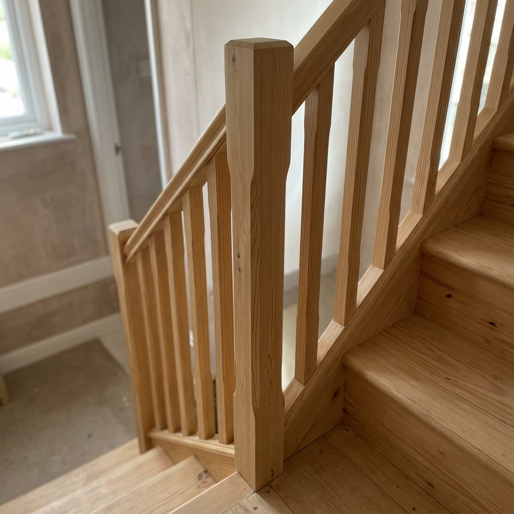 90mm Chamfered Newel Post Pine No Dowel or Knots