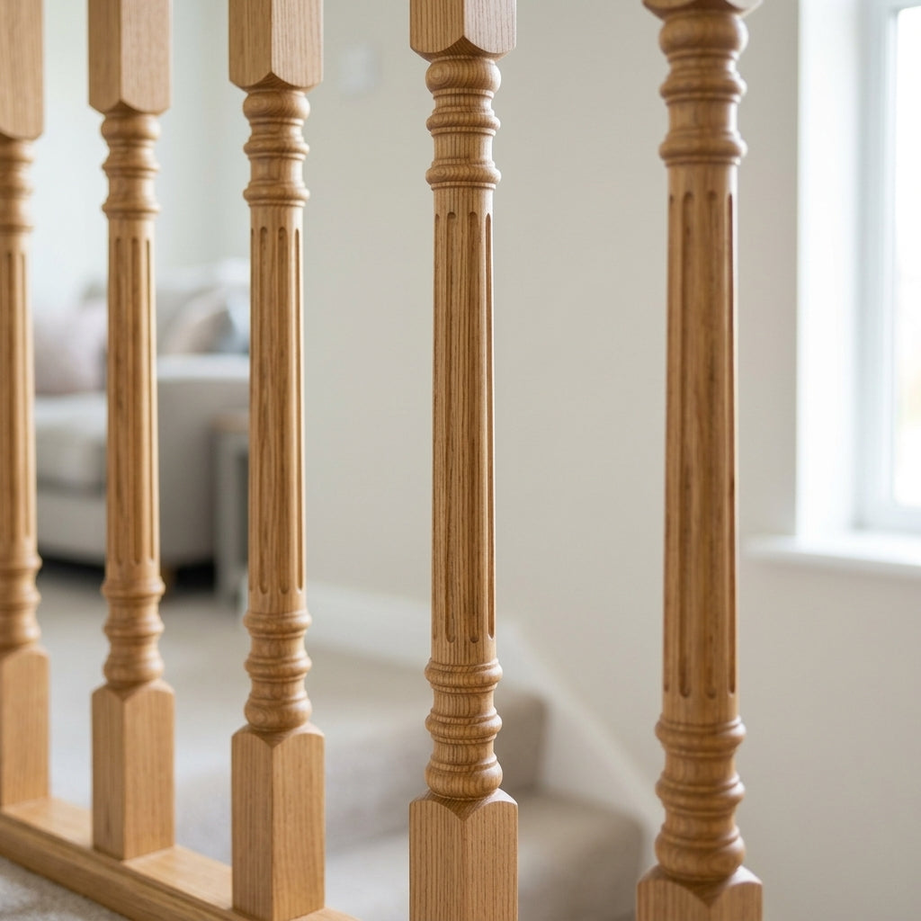 41-55mm Stair Spindle Reeded Pine or Oak (view 2)