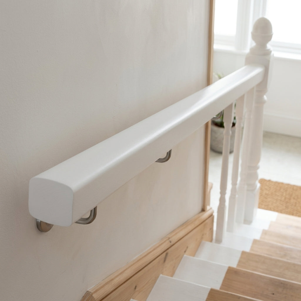 58 x 60mm Handrail White Primed Ungrooved