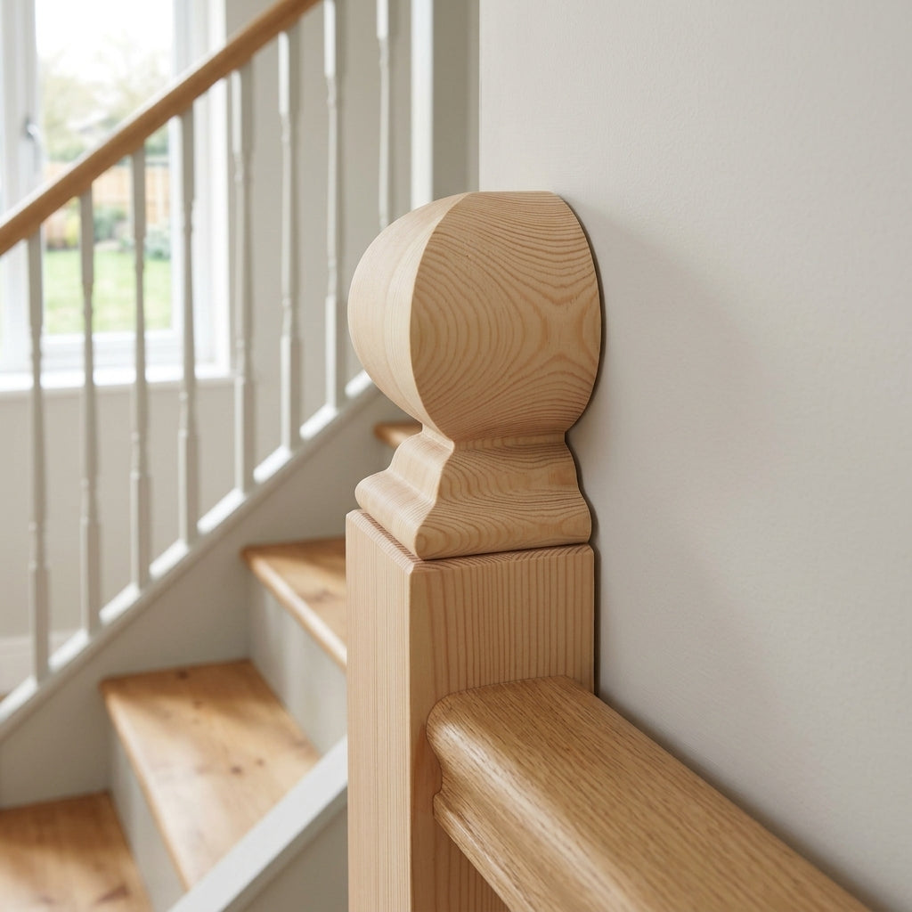 Half Kielder Square Newel Cap 32mm Dowel Unfinished