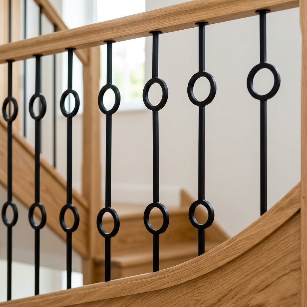 1118mm Black Metal Staircase Spindle 13mm Diameter