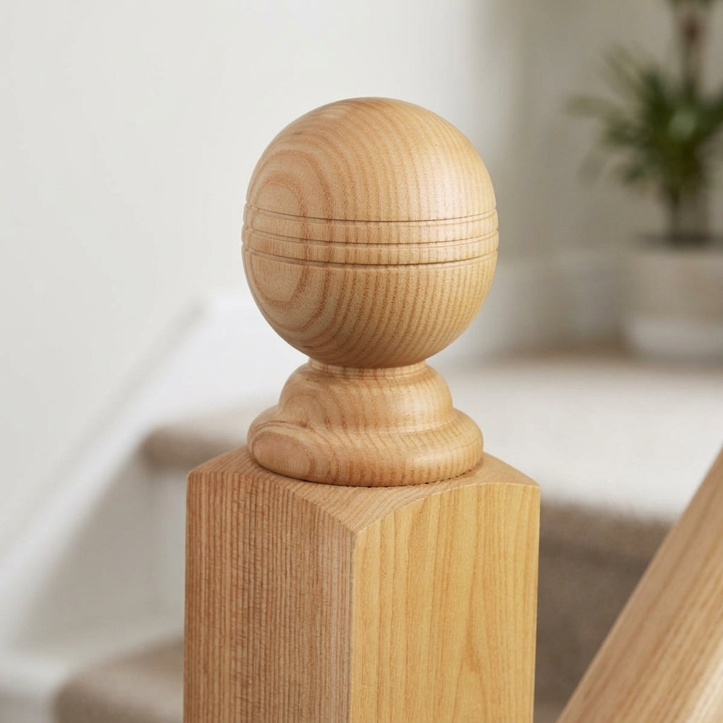 32mm Turned Newel Cap Unfinished (view 2)