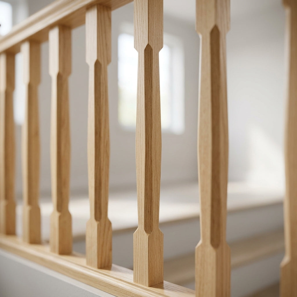 41-55mm Stop Chamfered Stair Spindle Pine/Oak (view 2)
