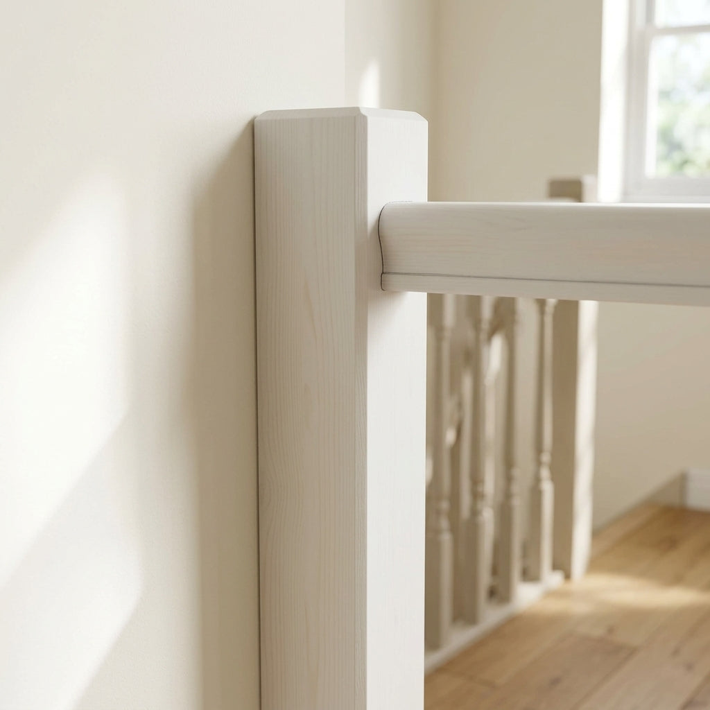 1500mm Plain Square Newel Post - White Primed Pine (view 2)