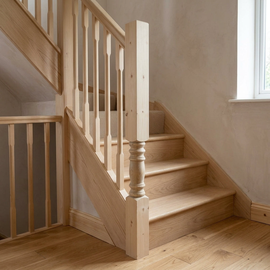 140mm x 1500mm Pine Newel Post - Unfinished