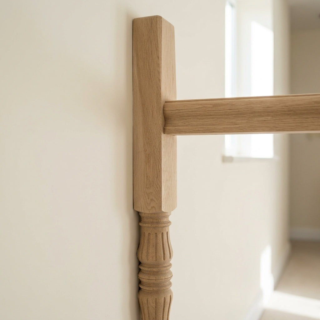 140mm x 1500mm Half Newel Post - Oak, Unsanded (view 2)
