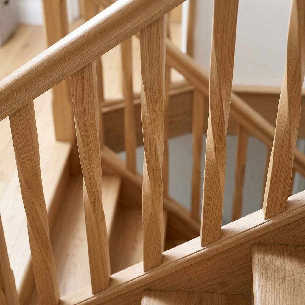 41 x 41mm Twist Stair Spindle in Oak or Pine