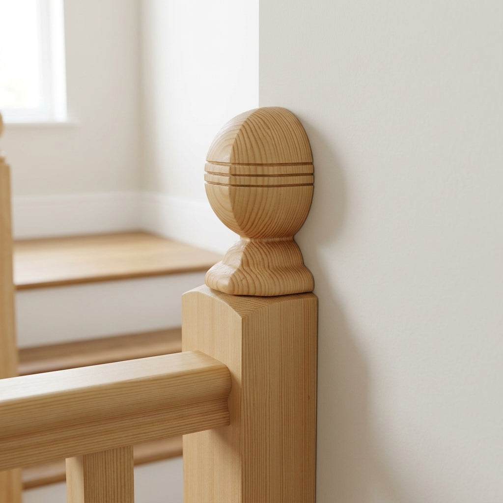 Half Whitby Octagonal Newel Cap 32mm Dowel