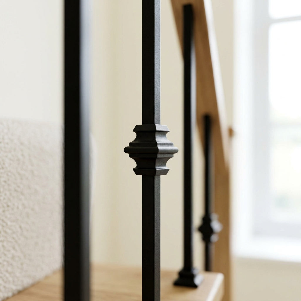 1118mm Black Metal Staircase Spindle 13mm Diameter (view 2)