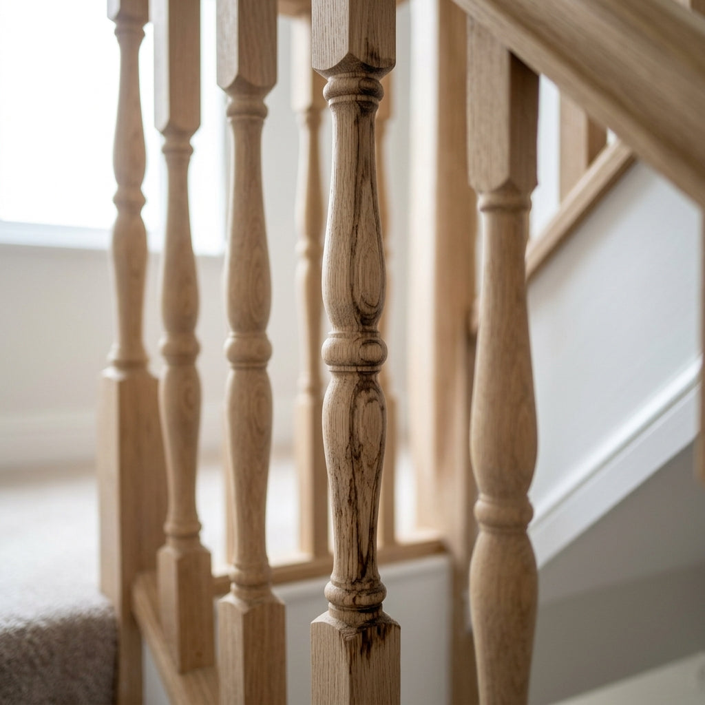 41mm x 1100mm Oak Stair Spindle with Water Damage (view 2)