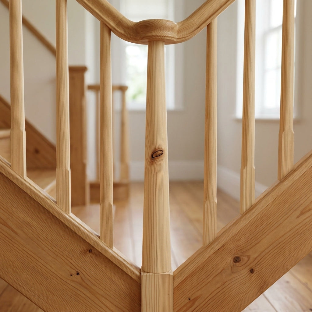 710mm Tapered Volute Newel Peg Pine 75mm to 32mm