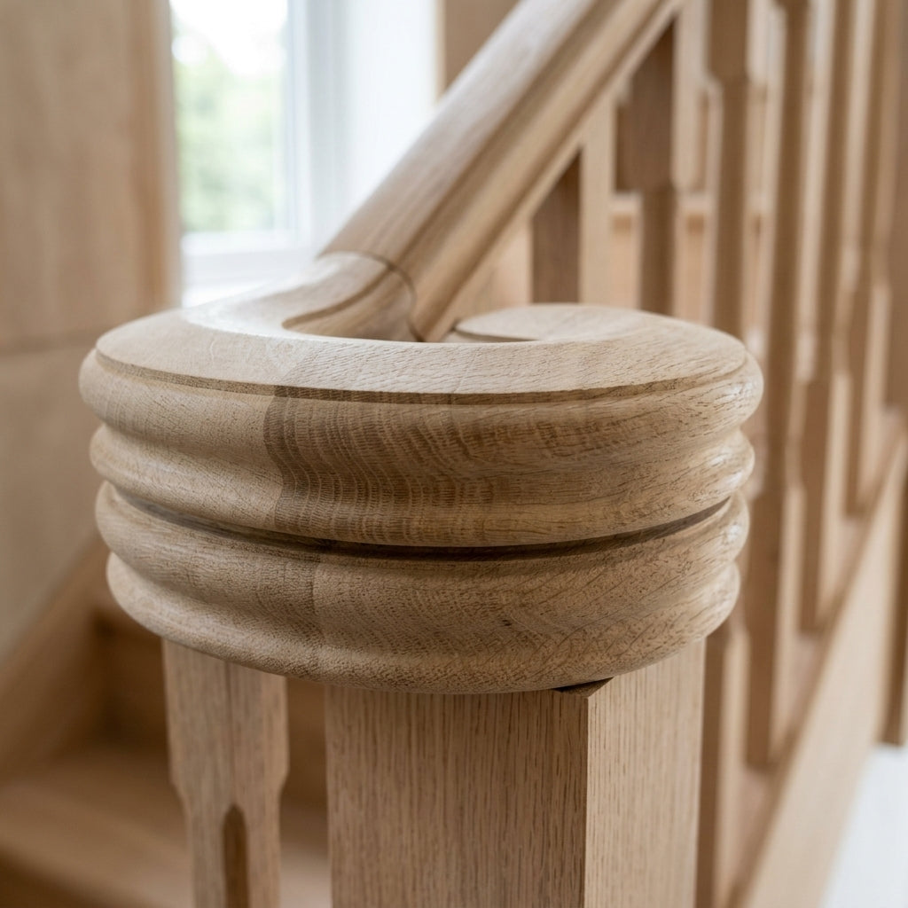 Left Hand Volute 90° Oak No Upeasing (view 2)