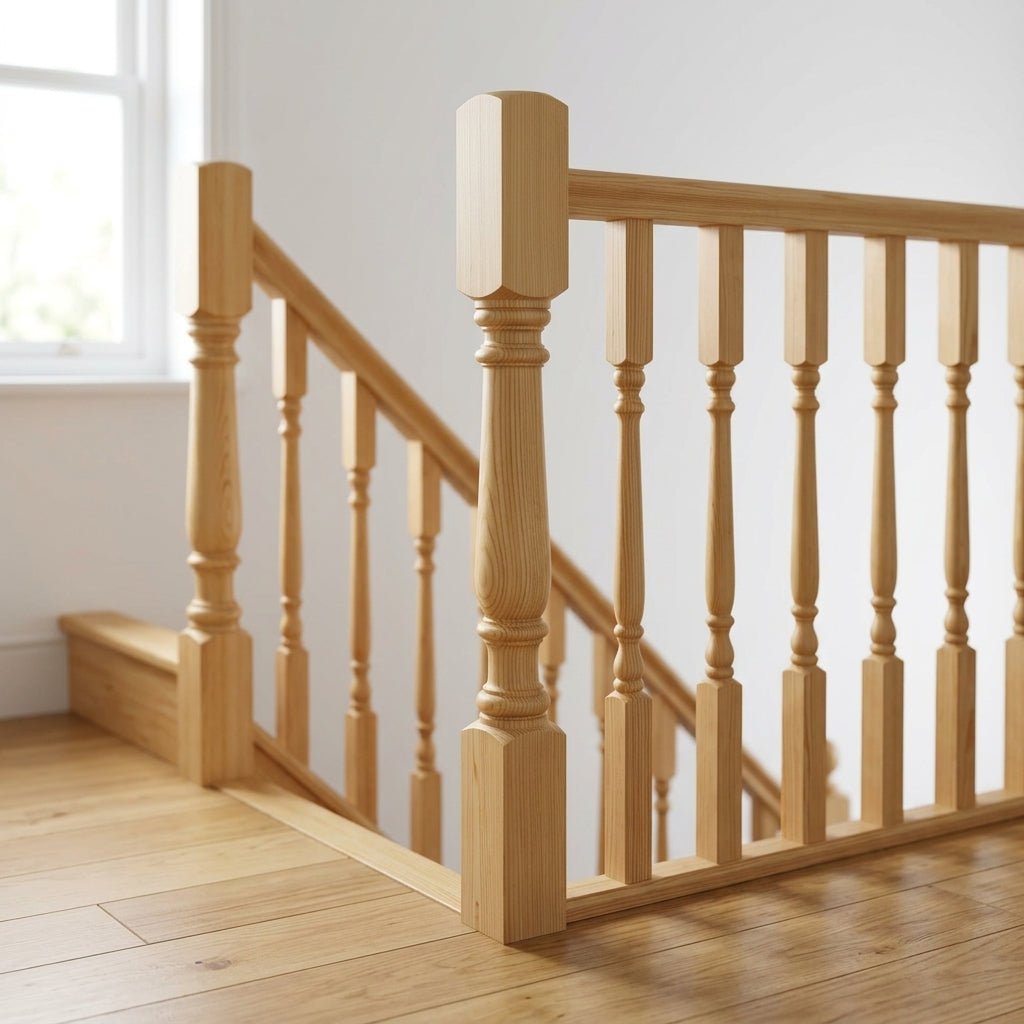 90mm Newel Post Pine or Oak – 205 Peg