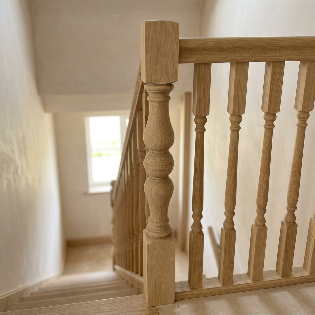 115mm x 1500mm Half Newel Post - Oak