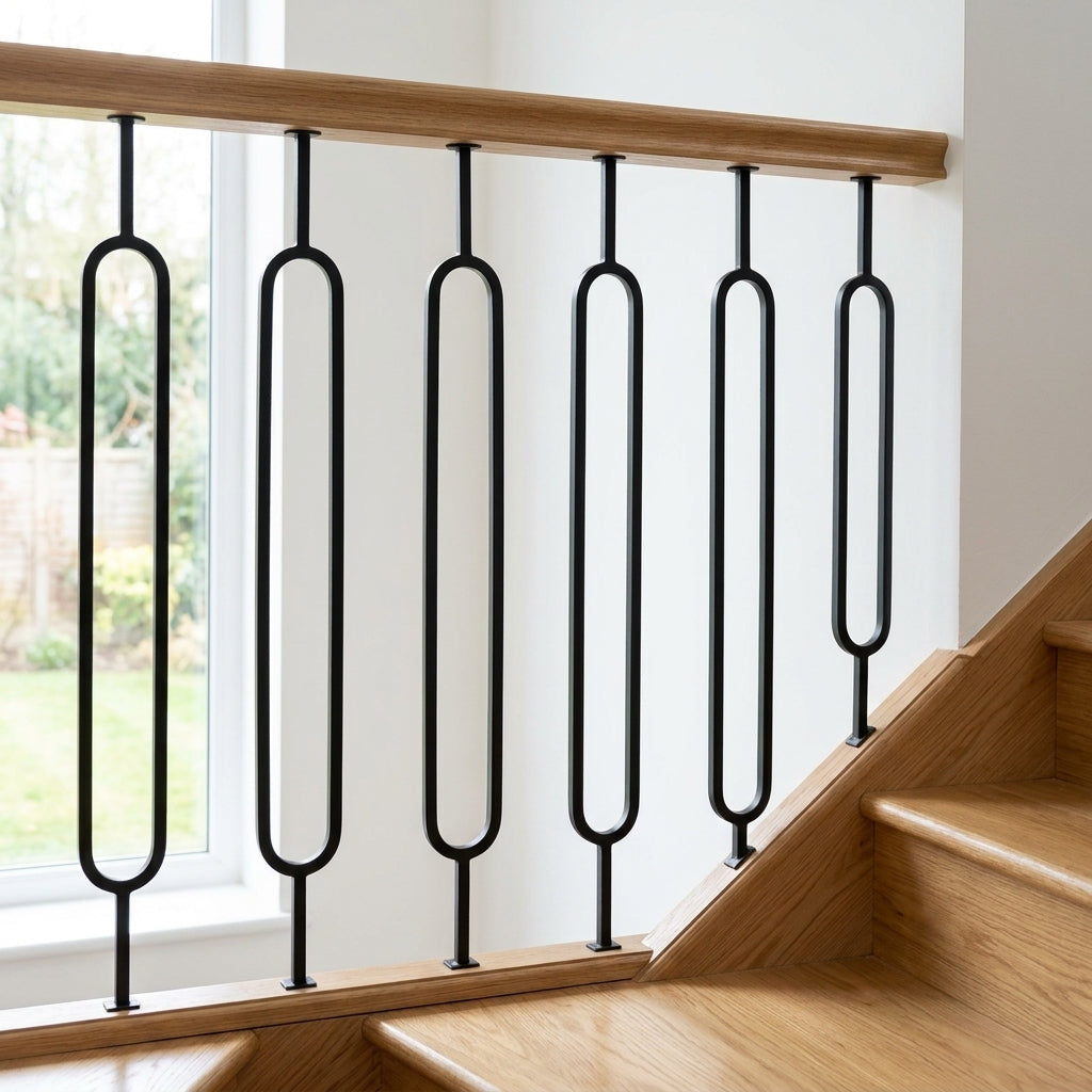 1118mm Black Metal Staircase Spindle 13mm Diameter