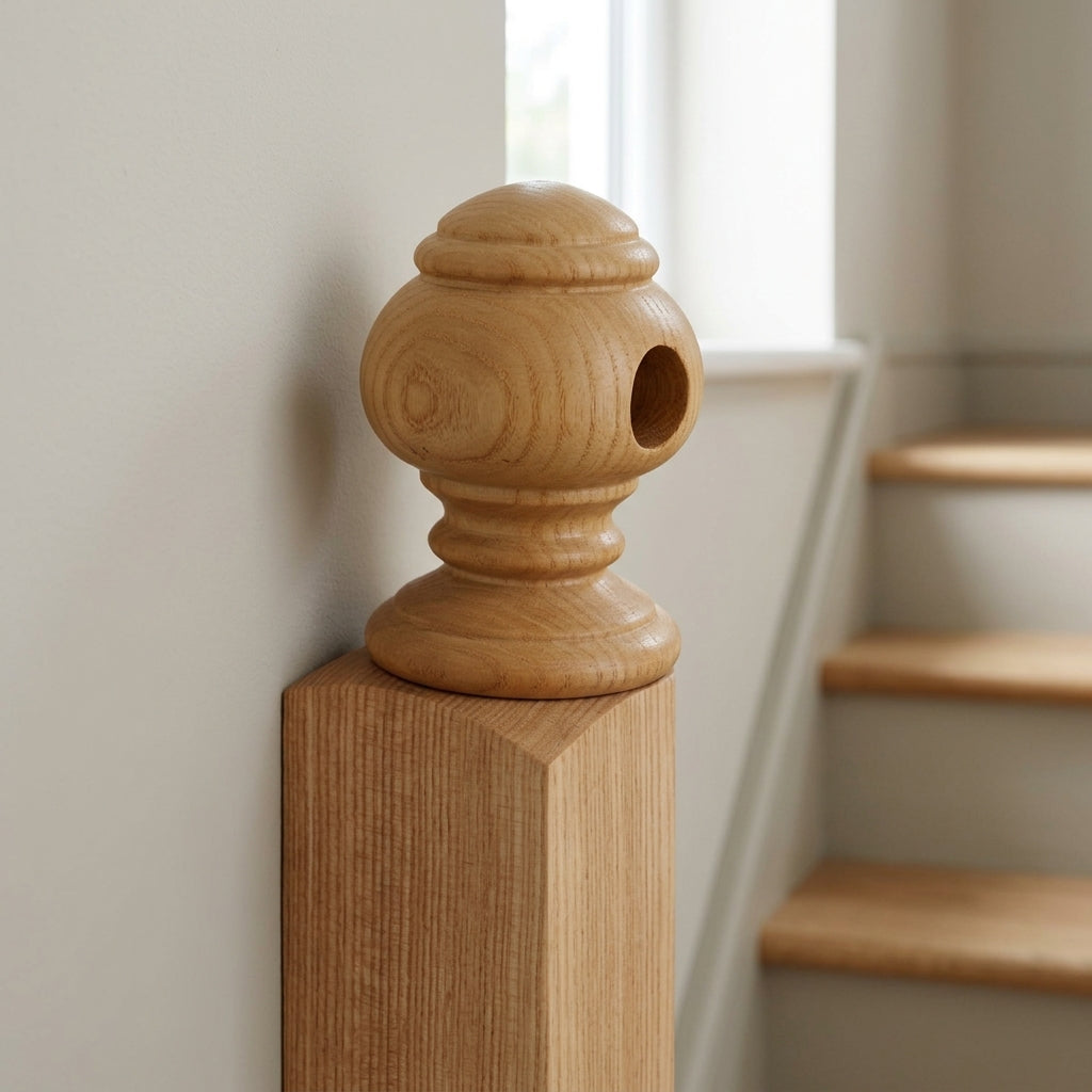 Half Redworth Turned Newel Cap 32mm Diameter (view 2)