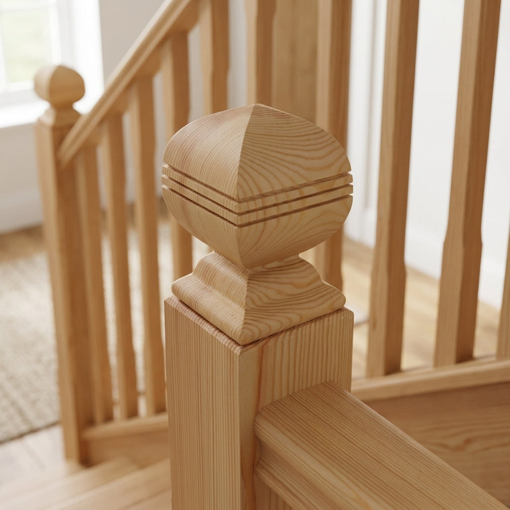 32mm Square Newel Cap - Unfinished Timber