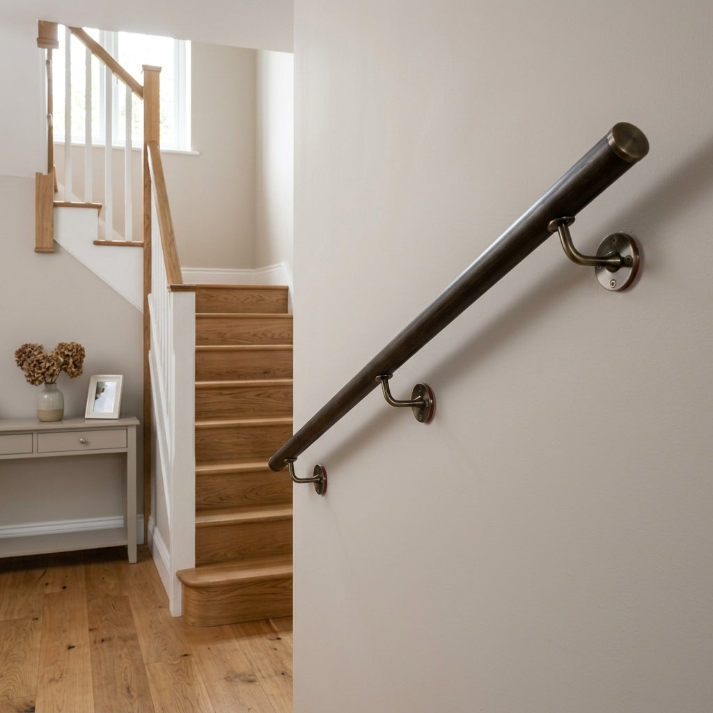 40mm Wall-Mounted Round Handrail Kit - Steel
