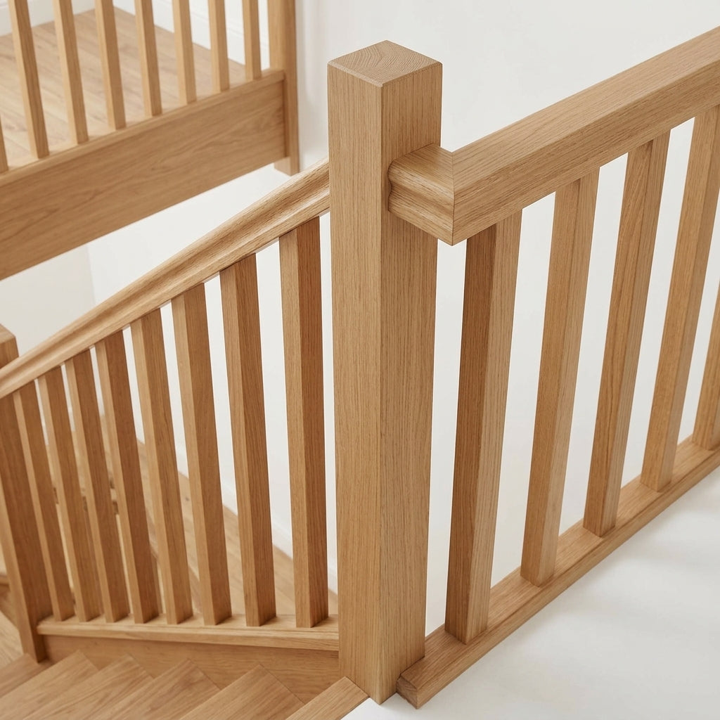 2400mm Plain Square Newel Post in Pine or Engineered Oak