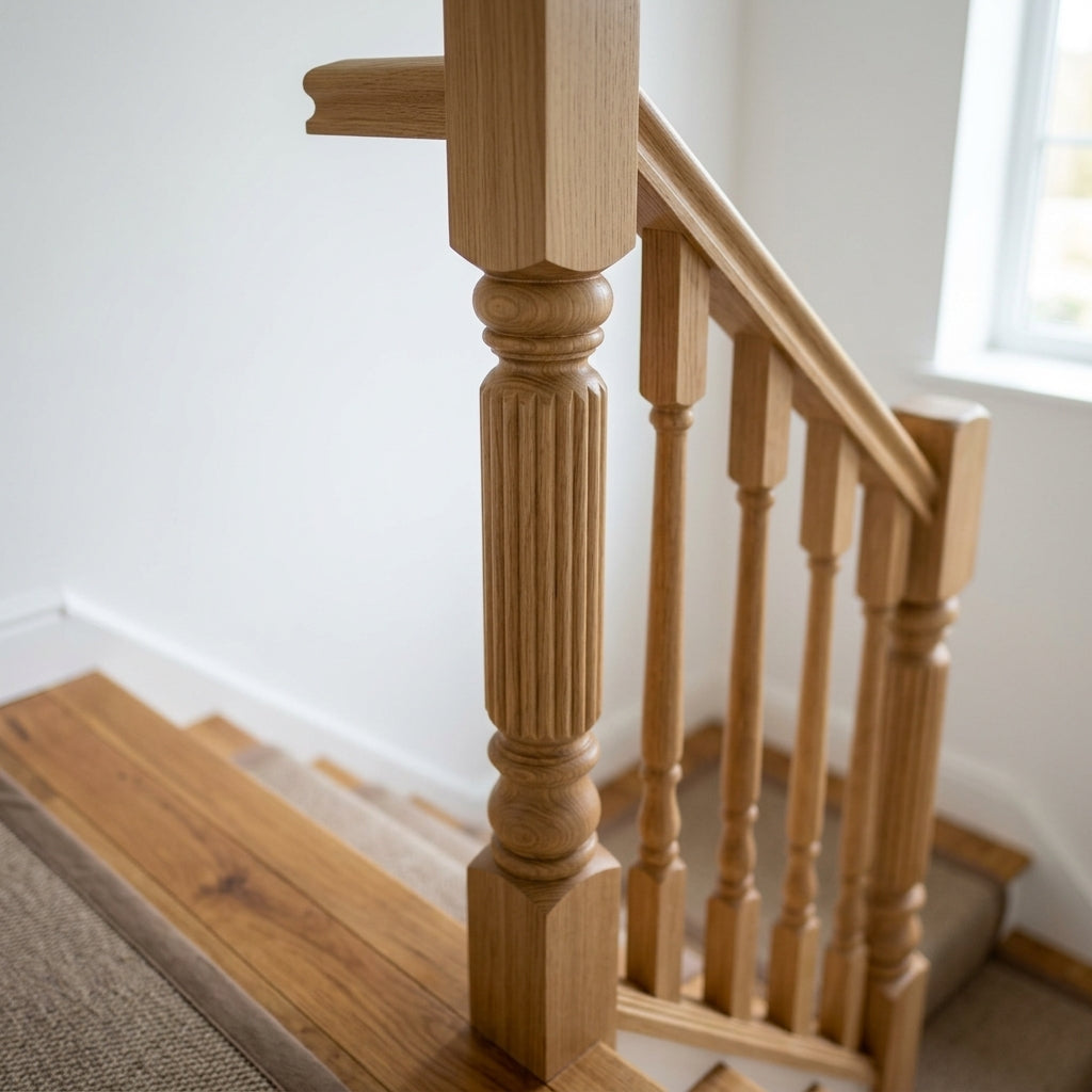 205mm Hexham Newel Post – Reeded Design (view 2)