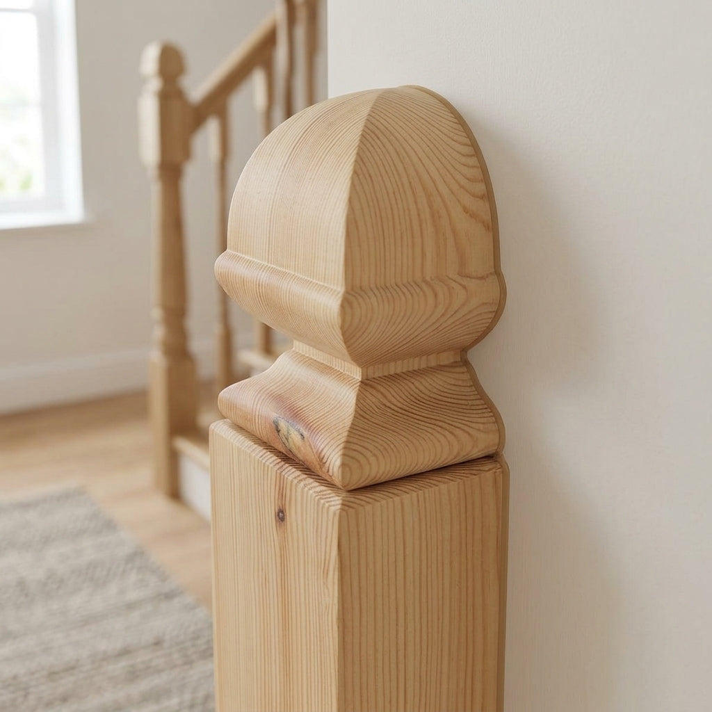 Half Knitsley Square Newel Cap 32mm Dowel Unfinished (view 2)