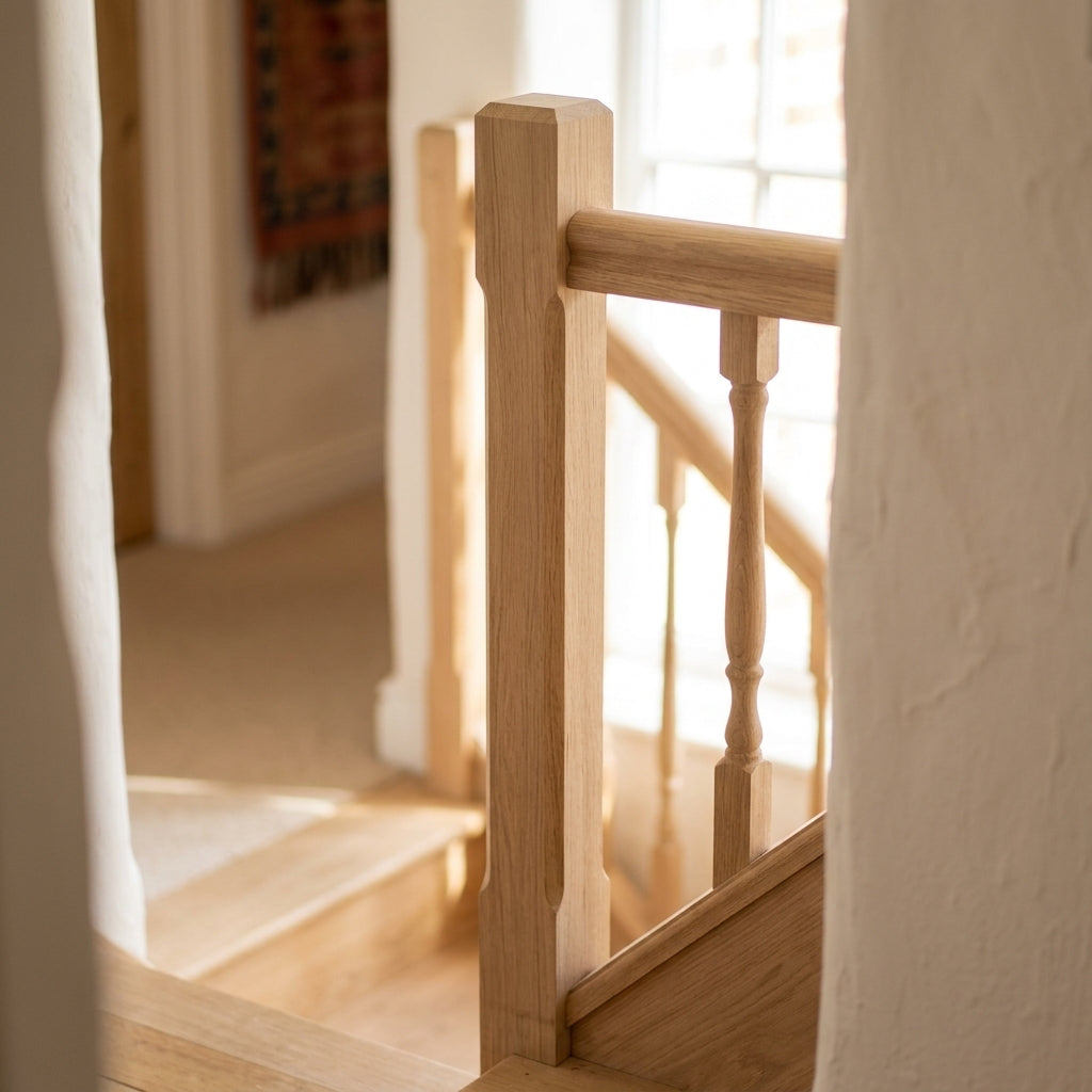Newel Post 90mm x 90mm Oak Chamfered (view 2)