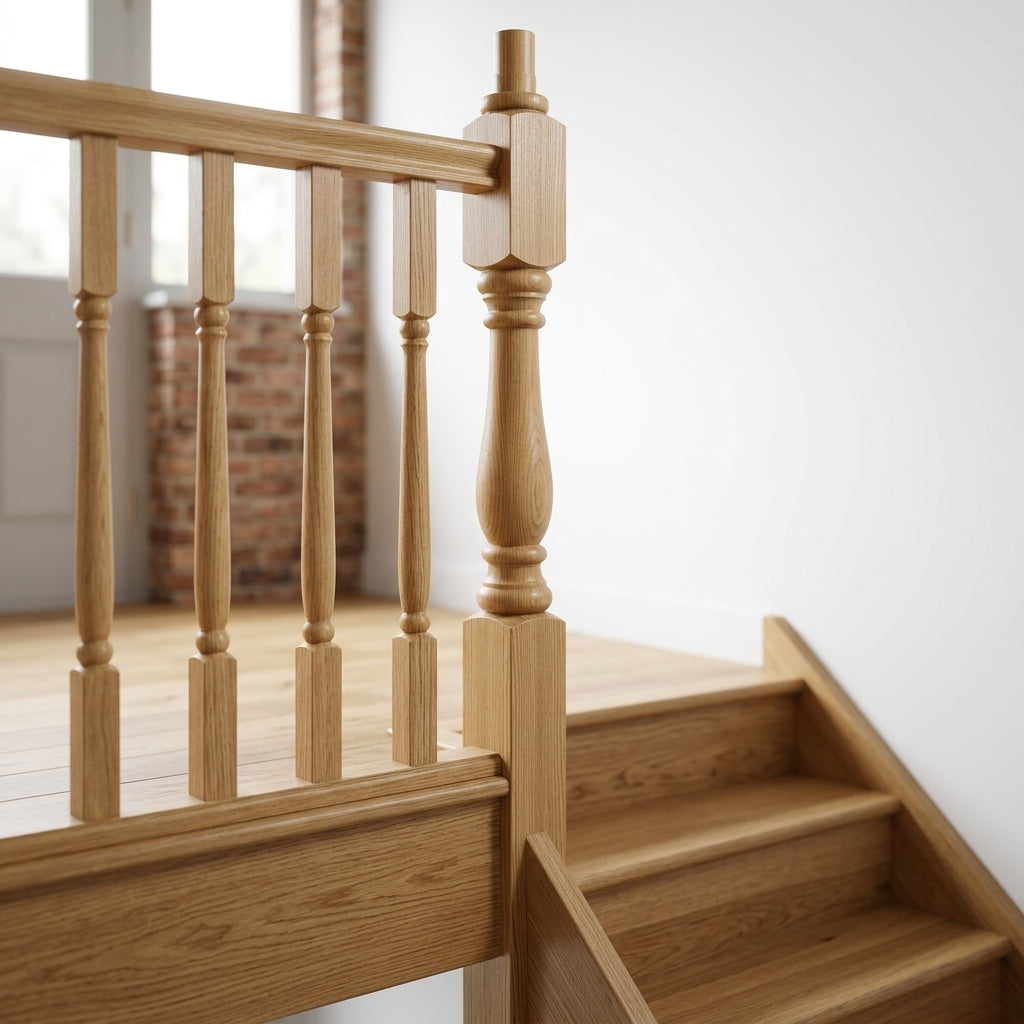90mm Newel Post – Pine or Oak – 205 Peg