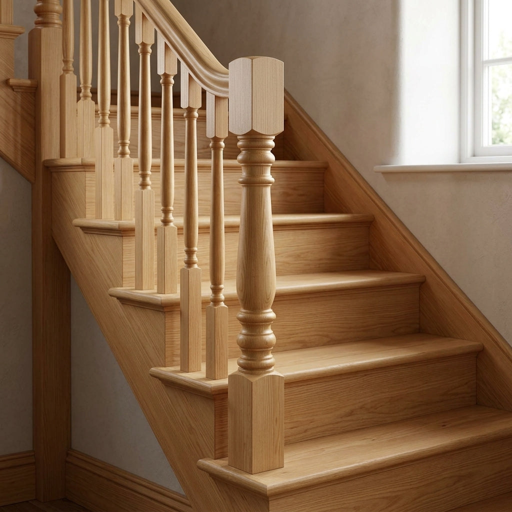 210mm Newel Post Pine or Oak – Traditional Design