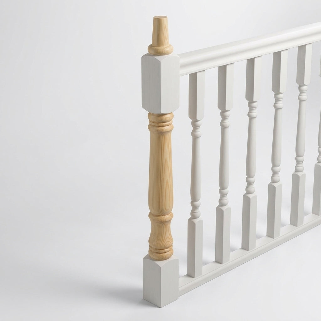 90mm Newel Post White Primed Pine 416 Peg
