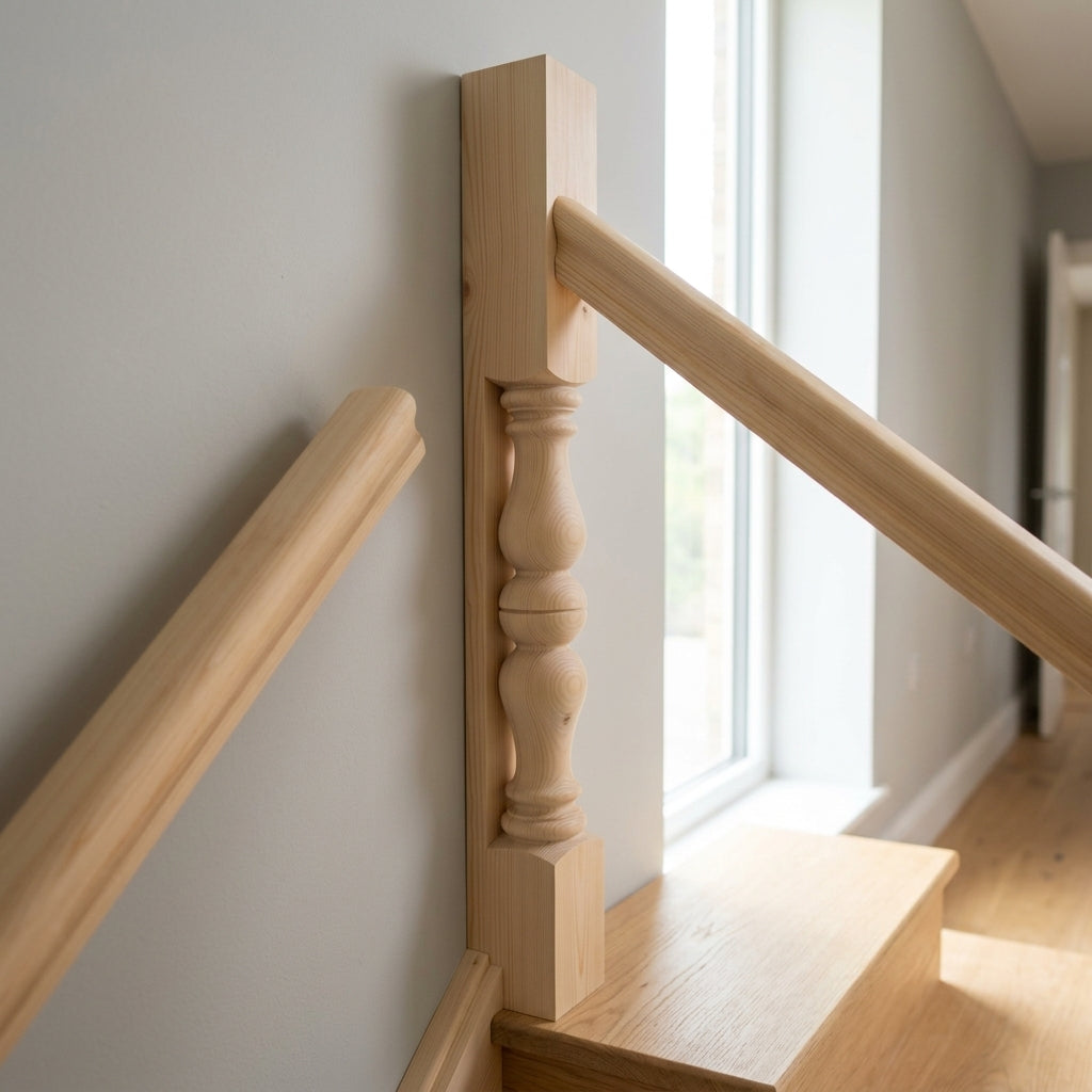 115mm x 1500mm Half Newel Pine (view 2)