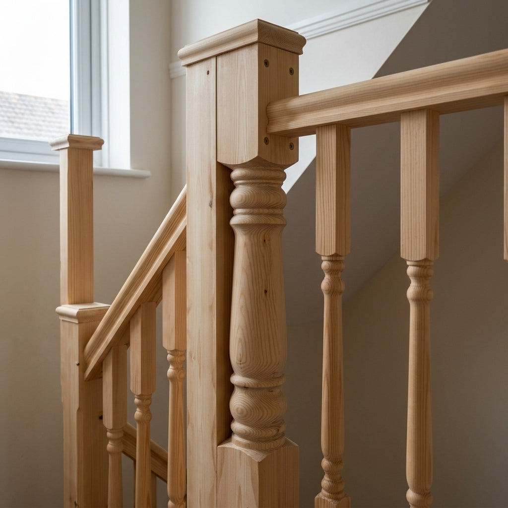 140mm x 1500mm Pine Half Newel Post