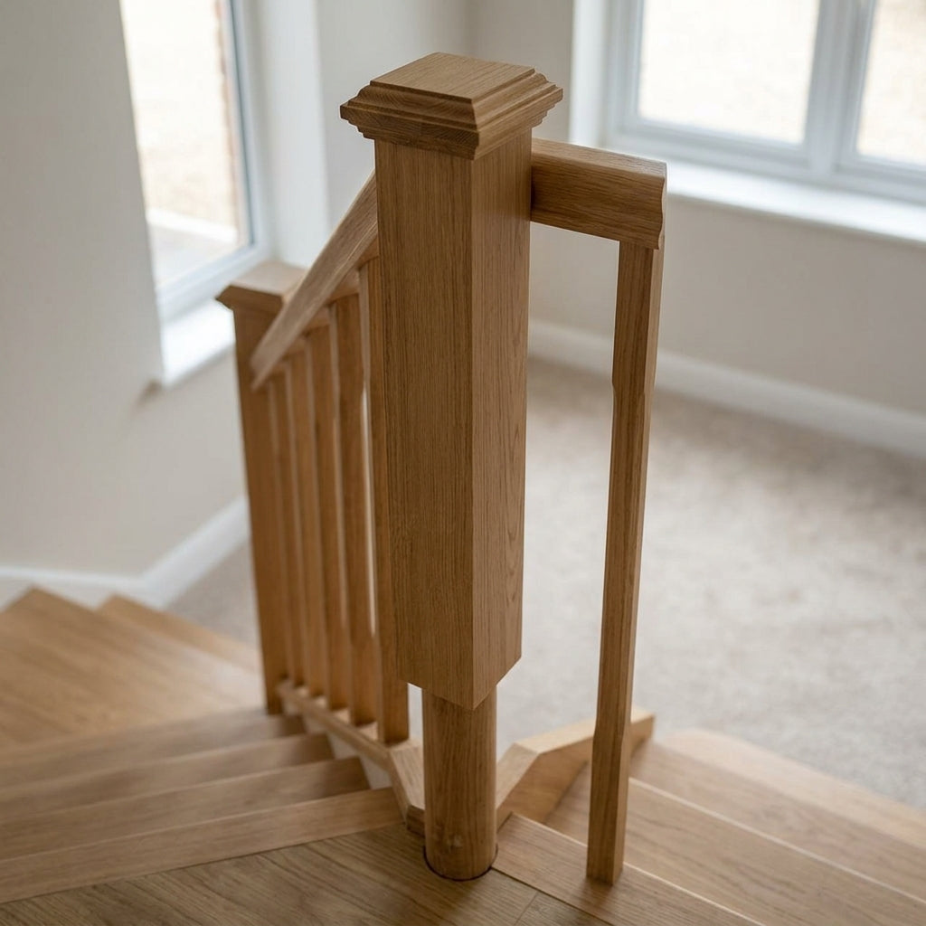 210mm Newel Post Oak with 90mm Top Section